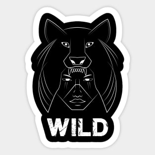 Wild Wolf Man Sticker